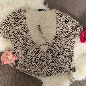 Brandy Melville Leopard Print Tie Top